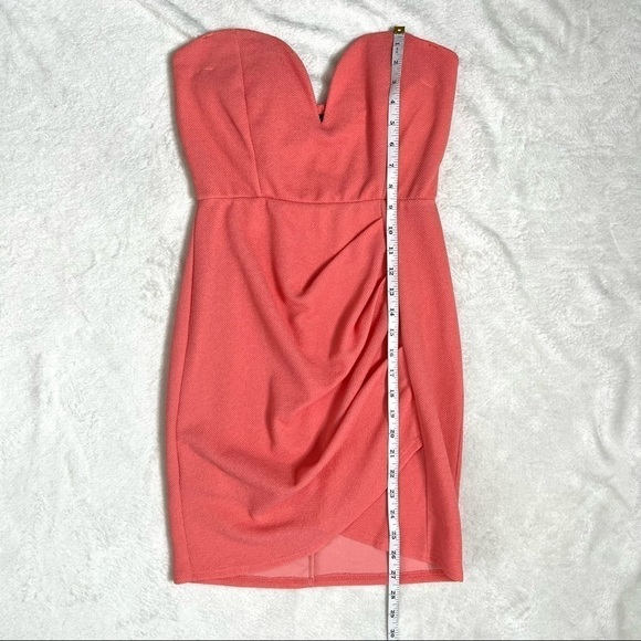 Trac Coral Deep Plunge Bandeau Mini Going Out Party Dress Size Medium - Picture 7 of 13